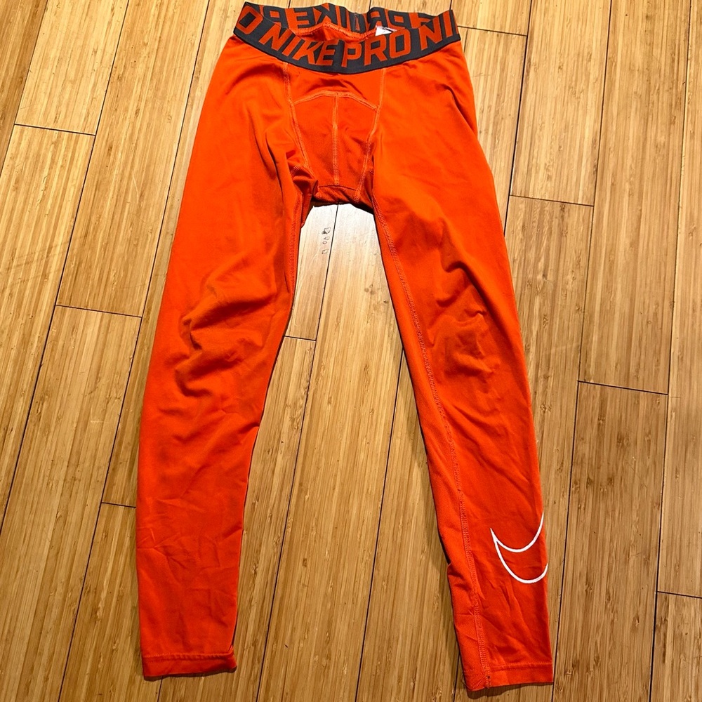 Nike Pro Orange Sport Tights ~ Boys M